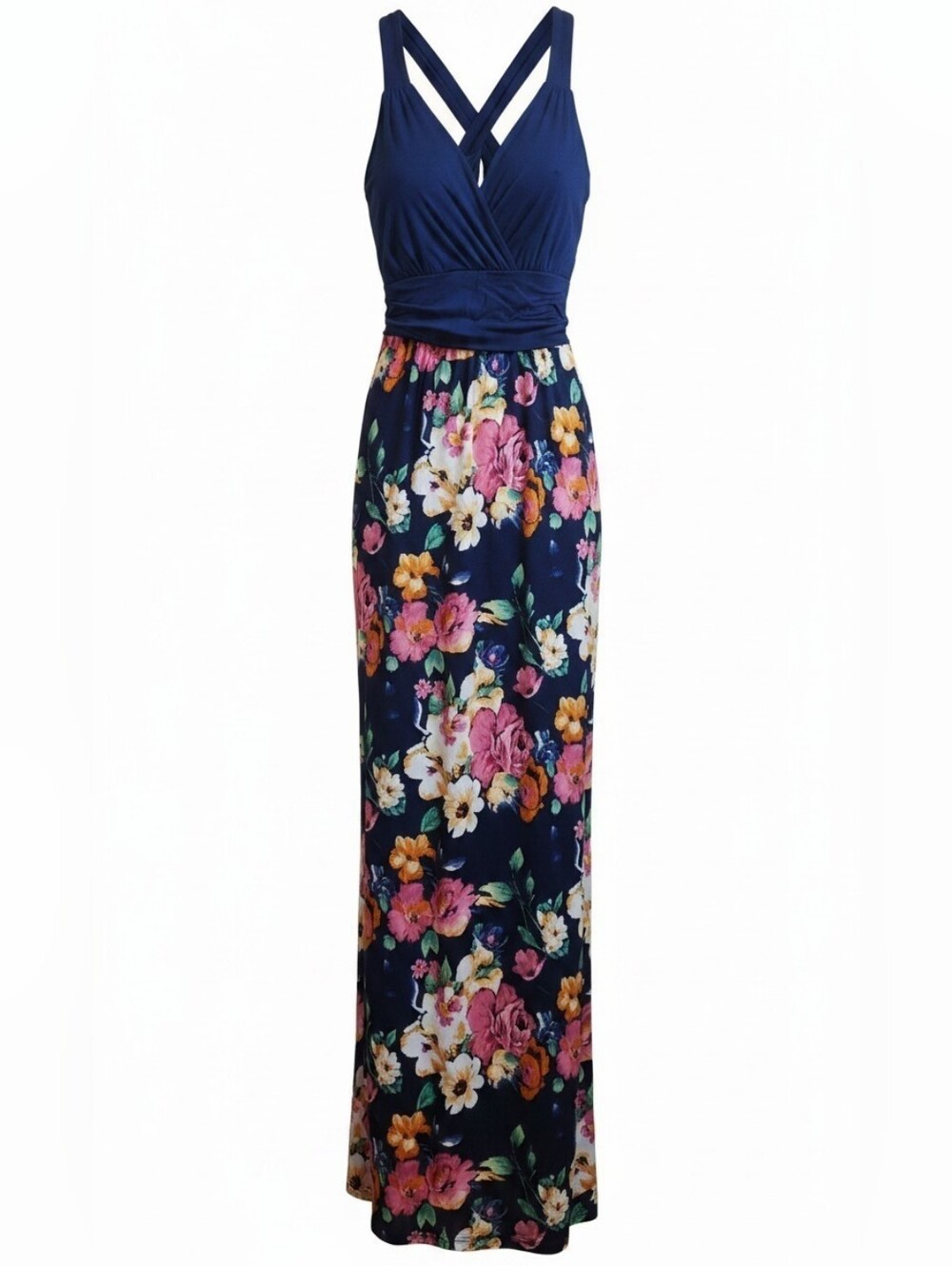 Gilli Navy and Multicolor Floral Maxi Dress